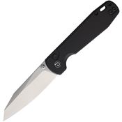 Defcon 014BK Tier 1 Satin Sheepsfoot Button Lock Knife Black Handles