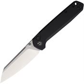 Defcon 015BK Tier 2 Satin Sheepsfoot Button Lock Knife Black Handles