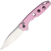 Defcon 016PK Ghost Satin Sheepsfoot Button Lock Knife Pink Handles