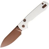 Vosteed A2913 Raccoon Top Drop Point Linerlock Knife White G10 handles