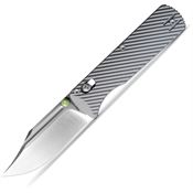 Vosteed A4101 Vombat Satin Bowie Crossbar Lock Knife Gray Aluminum Handles