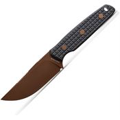 Vosteed D0106 Mink Clip Point Fixed Blade Knife Black Micarta Handles