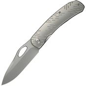 We 23096B1 Inmate Stonewash Framelock Knife Gray Titanium Handles