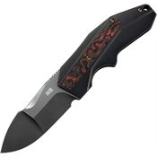 We 240443 Coral Gray Polished Framelock Knife Black/Bronze Titanium/Lava Flow Carbon Fiber Handles