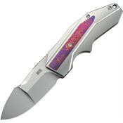 We 240444 Coral Bead Blast Spear Point Framelock Knife Timascus Handles