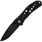 Smith & Wesson A10CP ExtremeOps Black Drop Point Linerlock Knife Black Handles