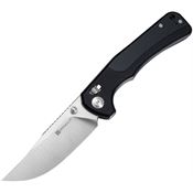 SenCut 250011 Slybolt Satin Clip Point Crossbar Lock Knife Black G10 Handles