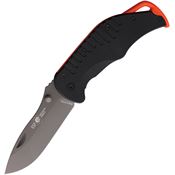 Euro Security BO01 EDC Gray Drop Point Linerlock Knife Black Handles