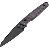 Tenable G011B1 Parr Blackwash Sheepsfoot Fixed Blade Knife Purple Micarta Handles