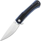 Tenable 1024A2 Kratos Stonewash Drop Point Linerlock Knife Black/Blue G10 Handles