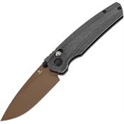 Tenable 2109V6 Raven Drop Point Crossbar Lock Knife Black Micarta Handles