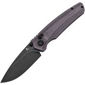 Tenable 2109V7 Raven Blackwash Drop Point Crossbar Lock Knife Purple Micarta Handles