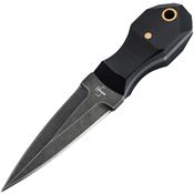 Boker Plus 02BP0002 Pocket Rocket Black Stonewash D2 Carbon Steel Dagger Fixed Blade Knife Black G10 Handles