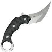 Kubey 448A Velociraptor Stonewash Karambit Fixed Blade Knife Black G10 Handles
