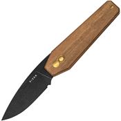 Kizer V3692A4 Tomb Black Stonewash Drop Point Button Lock Knife Wood Handles