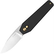 Kizer V3692A2 Tomb Satin Drop Point Button Lock Knife Black Handles