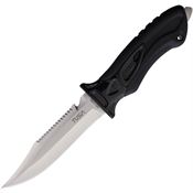 TUSA 910BK X-Pert II Satin Sawback Dive Knife Black Rubberized Handles