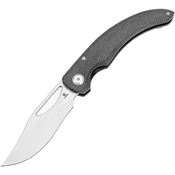 Tenable 1119A1 Gideon Stonewash Clip Point Linerlock Knife Black Micarta Handles