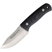 Joker RCM142 Erizo TS2 Satin Clip Point Fixed Blade Knife Black Micarta Handles