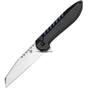 Kansept 1093F4 Kosame Stonewash Wharncliffe Button Lock Knife Stonewash/Jade G10 Handles