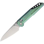 Noc MT2720 MT-27 Dark Feather Stonewash Crossbar Lock Knife Green Handles