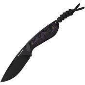 Kizer 1081A10 Buddy Black Drop Point Fixed Blade Knife Purple Haze Carbon Fiber Handles