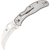 Spyderco 08P Harpy ClipIt Satin Serrated Knife Stainless Handles