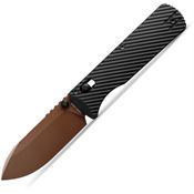 Vosteed A4107 Vombat Copper Dune Crossbar Lock Knife Black Handles