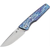 Kansept 1096A5 Chimera Stonewash Drop Point Framelock Knife Lightning Handles