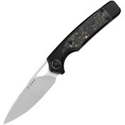 Kizer 3729A1 Ara Drop Point Linerlock Knife Gold Flake Handles