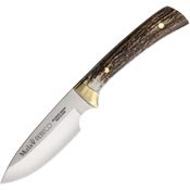 Muela 92536 Satin Drop Point Fixed Blade Knife Stag Handles