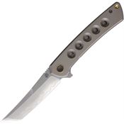 North Mountain Blade 2507H Zero Tanto Framelock Knife Michined Holes Titanium Handles