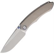 Remette WD108G Wild Species Satin Drop Point Framelock Knife Gray Handles