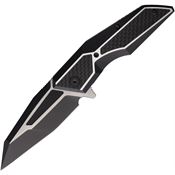 Brous 283 Recluse D2 Carbon Steel Reverse Tanto Framelock Knife Black/Carbon Fiber Handles