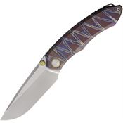 Remette WD108C Wild Species Satin Drop Point Framelock Knife Tiger Handles