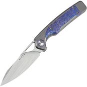 Kizer 3729A3 Ara Brushed Drop Point Linerlock Knife Purple Snowflake Handles