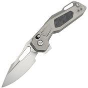 Ketuo M038 Griffin V3 Satin Spear Point Linerlock Knife Gray/Carbon Fiber Handles