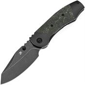 Kansept 1110B2 Caveman Blackwash Reverse Tanto Framelock Knife Blackwash/Jungle Wear Carbon Fiber Handles