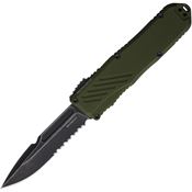 Guardian Tactical 98612 Auto Recon 035 G2 Black Stonewash MagnaCut Spear Point OTF Knife OD Green Handles