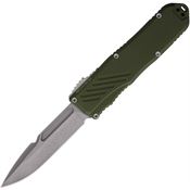 Guardian Tactical 98511 Auto Recon 035 G2 Stonewash MagnaCut Spear Point OTF Knife OD Green Handles