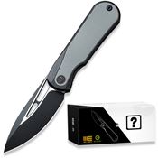 We 210331MB Baloo Mystery BoxTwo-Tone Drop Point Knife Black/Gray Handles