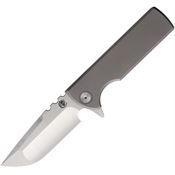 Chaves 142538 Integral TAK Satin Drop Point Framelock Knife Gray Handles