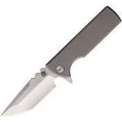 Chaves 142539 Integral TAK Satin Tanto Point Framelock Knife Gray Handles
