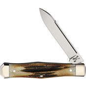 Titusville 04 Lexingtonian Satin Carbon Steel Folder Knife Stag Handles