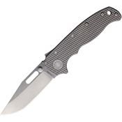Demko 09667 AD20.5 Stonewash Clip Point Shark-Lock Knife Gray Milled Handles