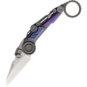 Noc MT1104 MT-11 Shuukaku Two-Tone Sheepsfoot Linerlock Knife Gray/Blue Handles