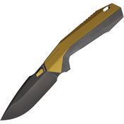 Remette WK1G WK1 Black Drop Point Linerlock Knife Black/Gold Handles