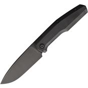 Custom Knife Factory 059 FIF18 Black Drop Point Framelock Knife Black Handles