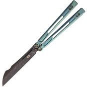 EOS 154 Gremlin Antique Sheepsfoot Balisong Knife Green Handles