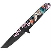 ElitEdge 10A102MKG Assist Open Linerlock Knife Flower Maiko Handles